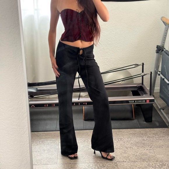 Black Boot Cut Pants - Picture 1 of 10